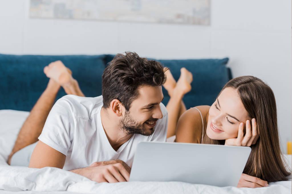 Young couple talks to each other