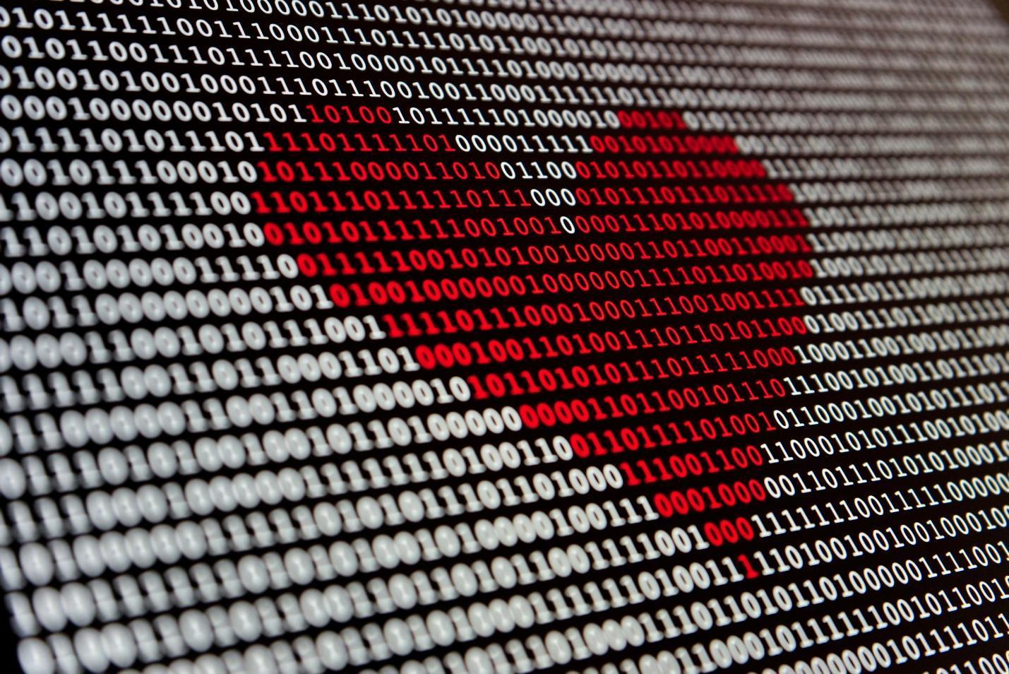 A heart is shown on a computer screen