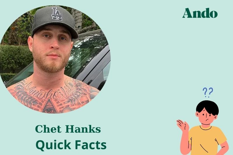 Chet Hank's quick facts