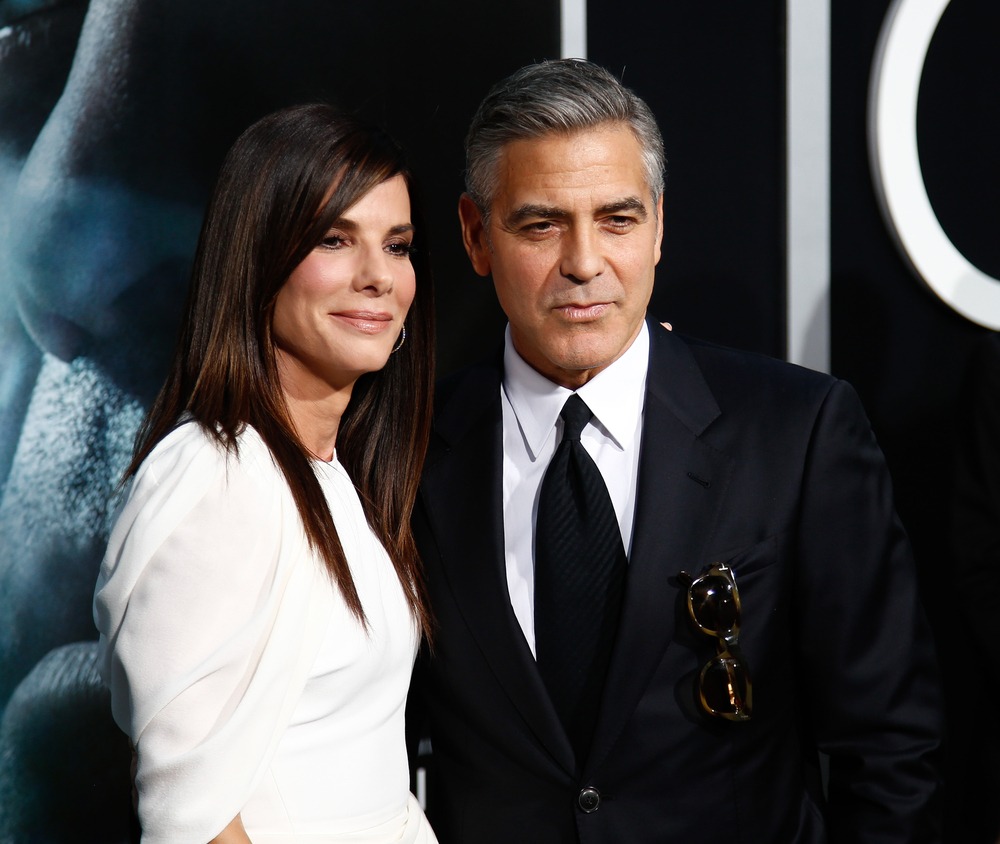 New, York October 1 :, Actor, Sandra, Bullock and George, Clooney, participate