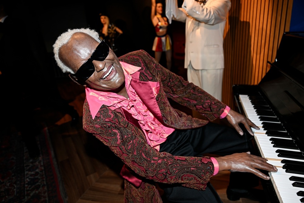 American, singer, songwriter and pianist, ray, charles, wax, statue, at