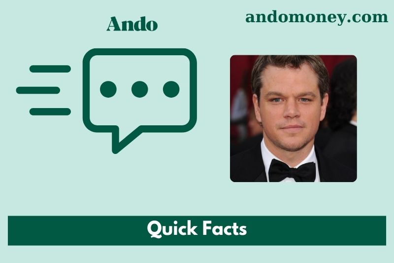 Matt Damon fast facts