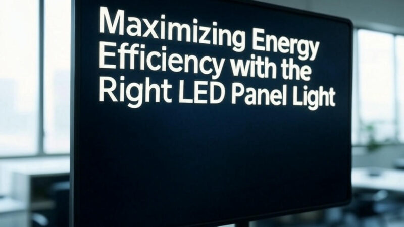 Maximizing Energy Efficiency with the Right LED Panel Light