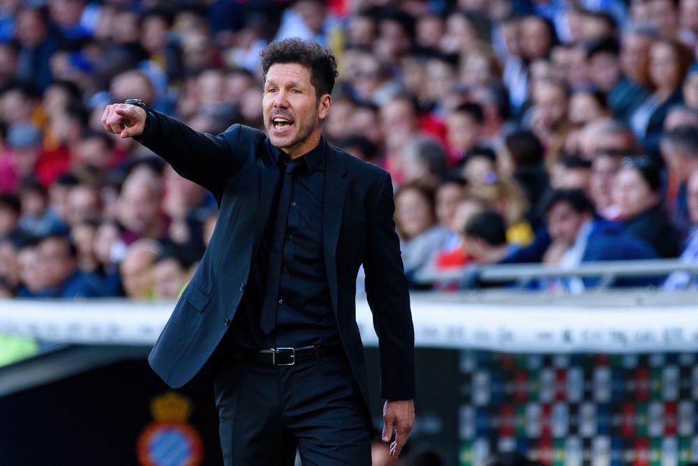 Barcelona, ​​1. March: Der, Manager, Diego, Cholo, Simeone, AT