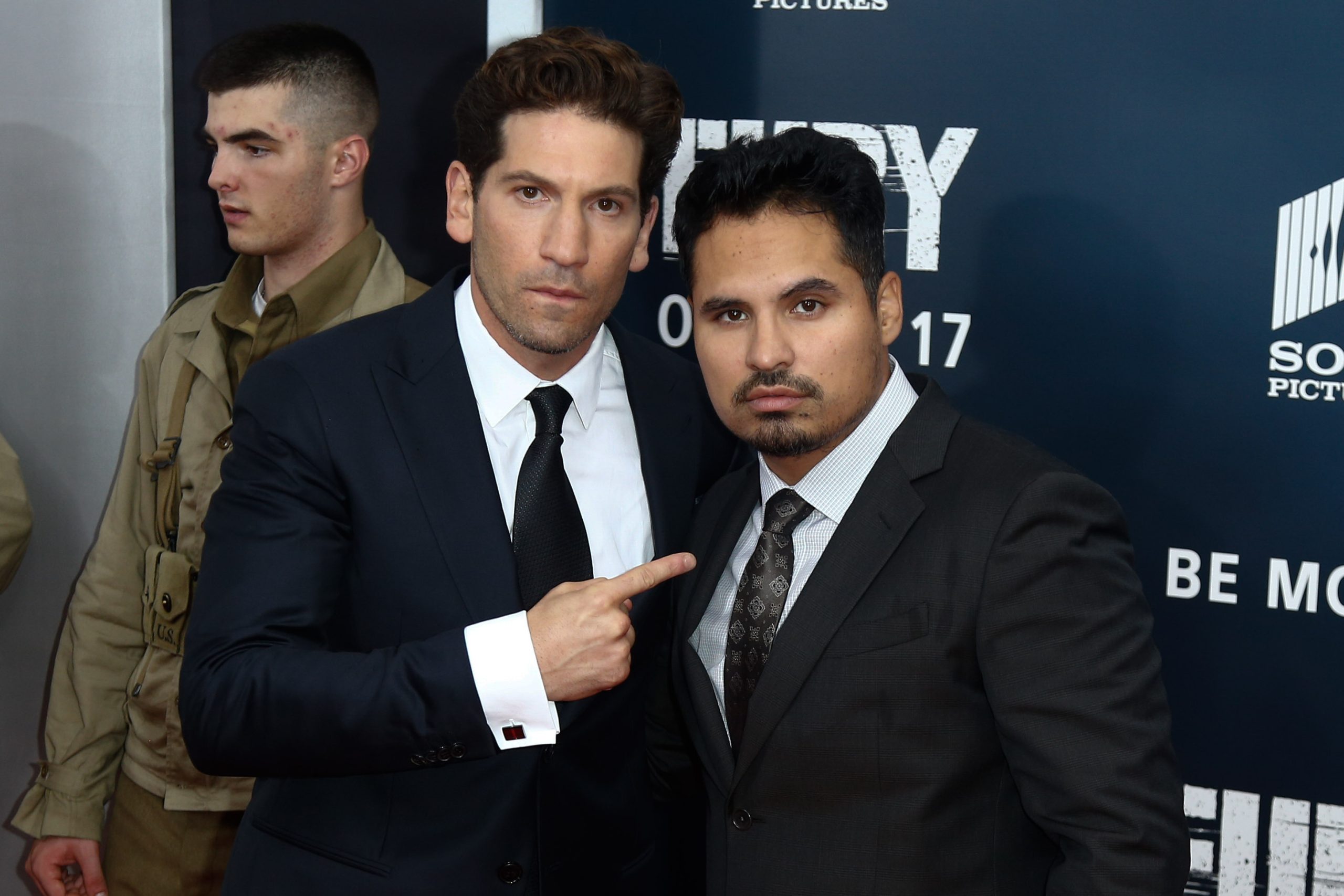 New, York, October 15:, actor, Jon, Bernthal, (L) and Michael, Pena