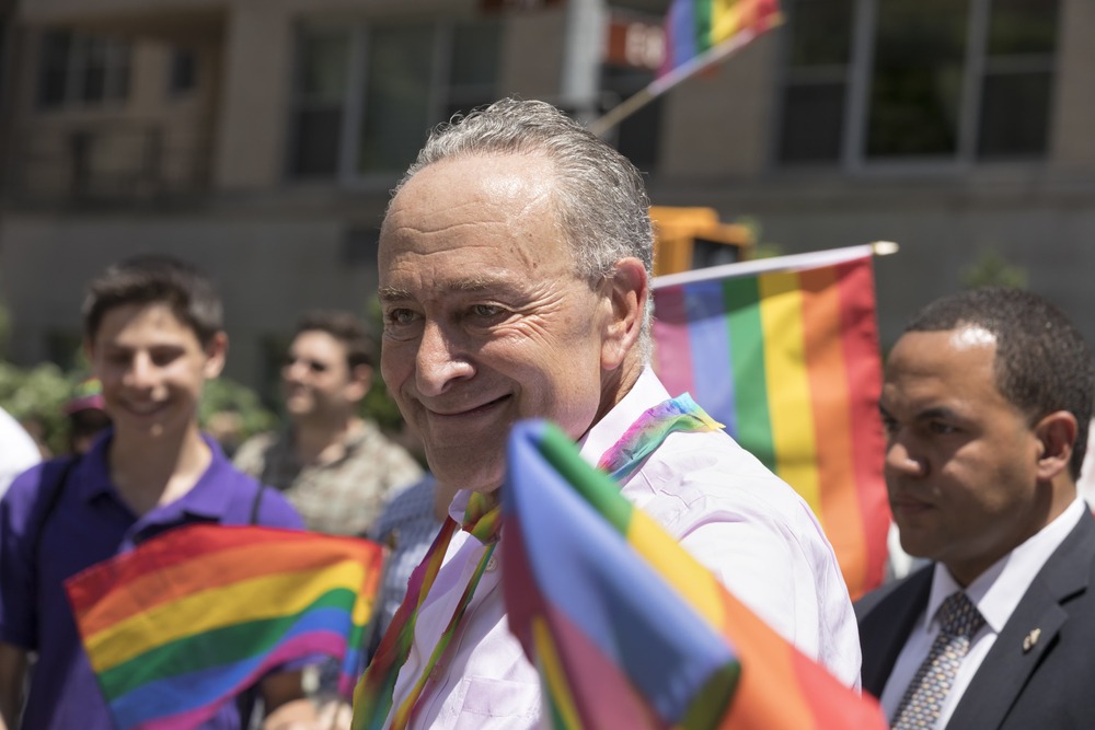 New, York, City ,, USA, June 25, 2017: US, Senator, Chuck, Schumer