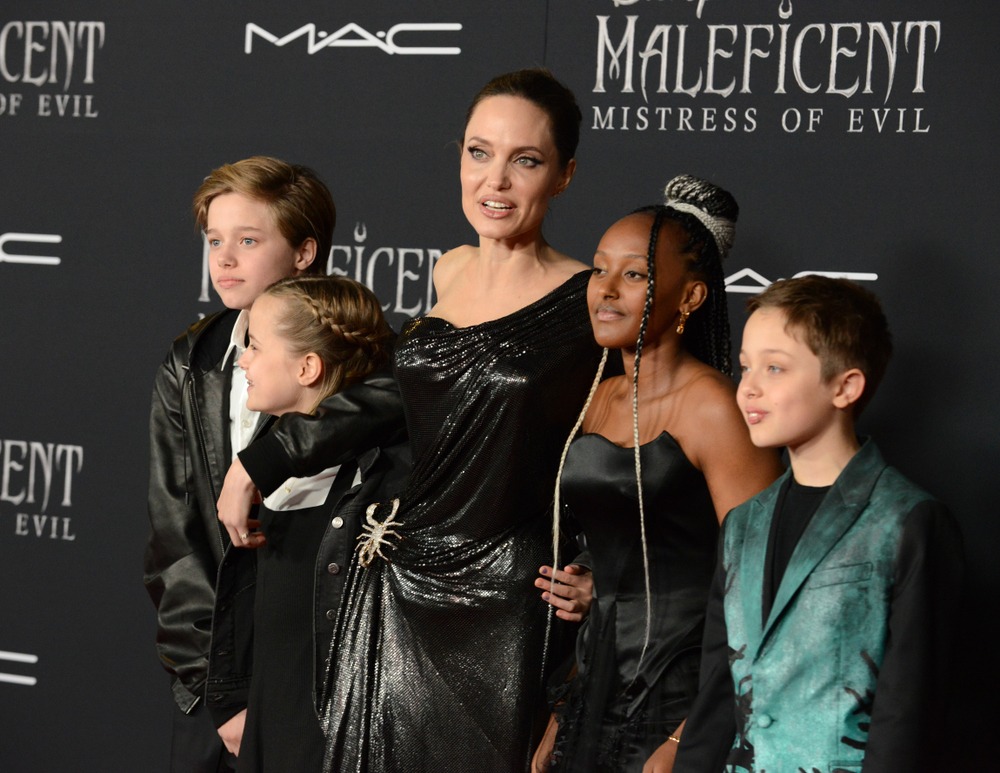 Los, Angeles ,, USA., September 30, 2019:, Angelina, Jolie &, children