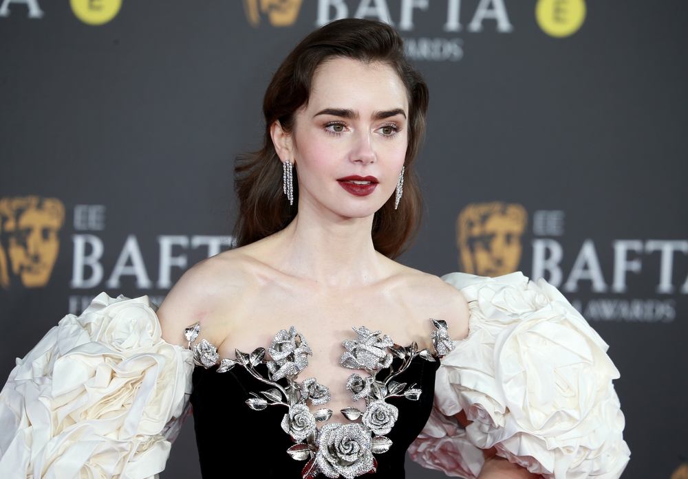 London ,, United, Kingdom ,, 18th February, 2025: Lily, Collins, visited