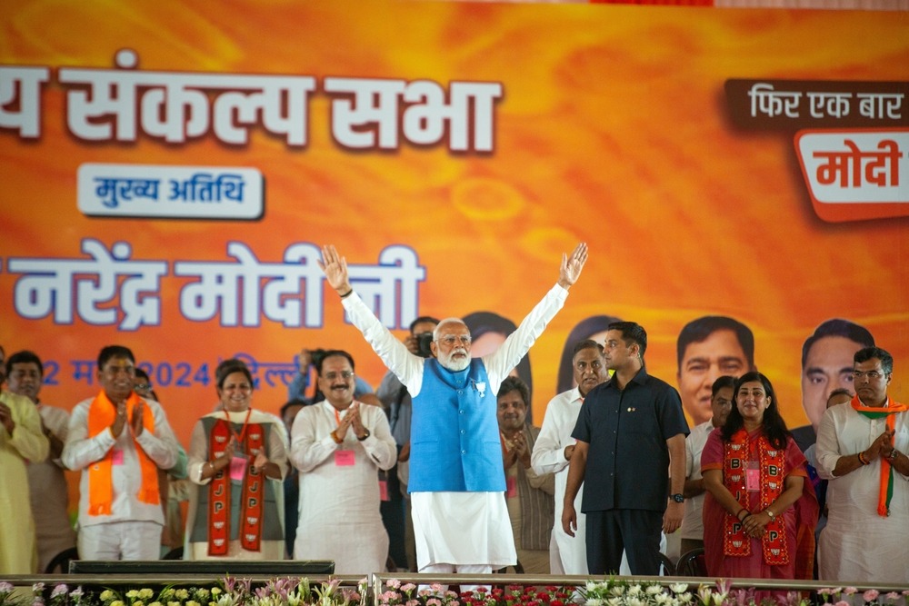 New, Delhi ,, India May 22,2025: Prime, Minister, Narendra, Modi, addressed