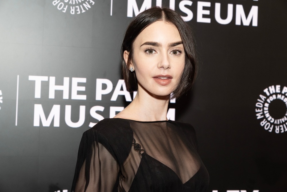 Lily, Collins, wear, dress and, shoes, from, verse, visited, paleyliv